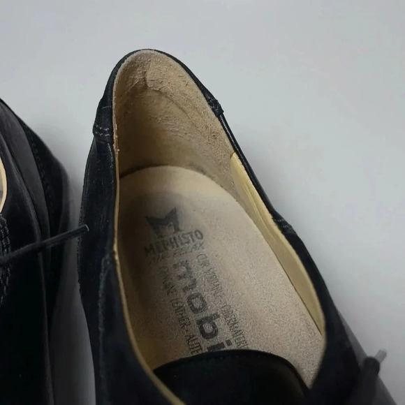 Mephisto Womens 10  Mobils Leather Lace Up Comfort Trainers Shoes - Picture 12 of 16